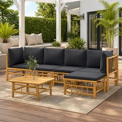 Warm and Durable Bamboo Lounge Set for Your Outdoor Space
