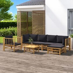Comfortable 7-Piece Bamboo Lounge Set for Outdoors
