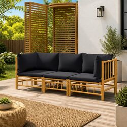 Value-Driven 3-Piece Bamboo Lounge Set for Gardens