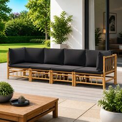 Warm and Practical Bamboo Garden Lounge Set for Outdoors