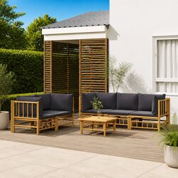 6-Piece Bamboo Outdoor Lounge Set for Comfort and Style