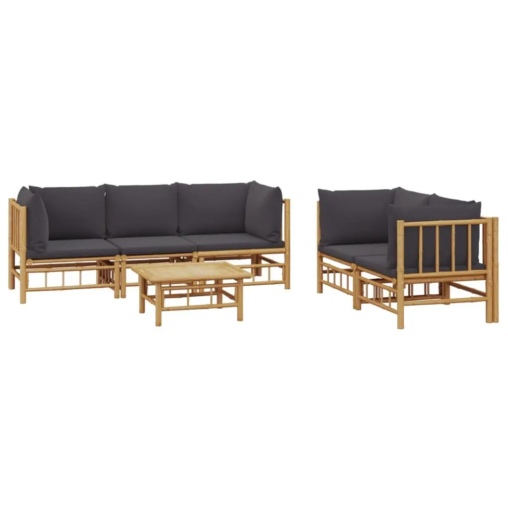 6-Piece Bamboo Outdoor Lounge Set for Comfort and Style