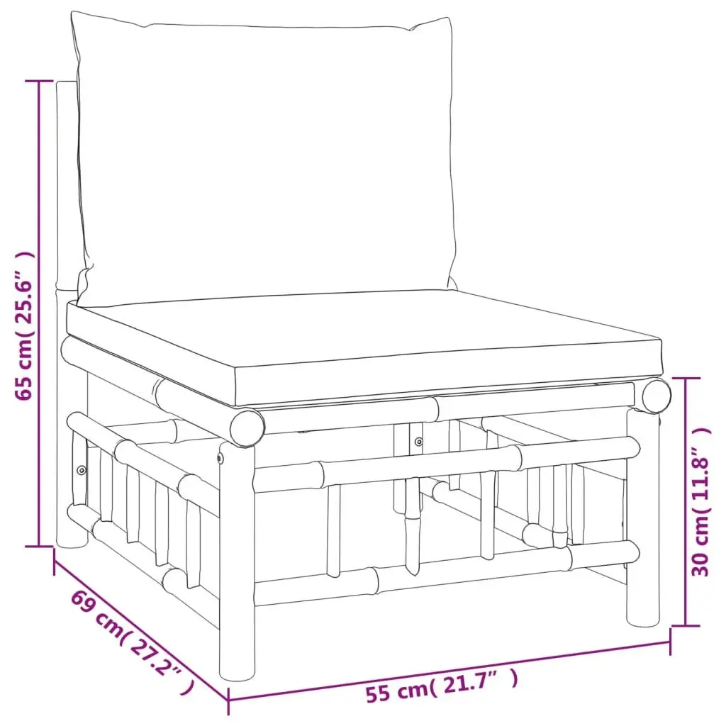 6-Piece Bamboo Outdoor Lounge Set for Comfort and Style