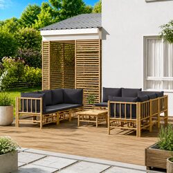 Comfortable and Durable 9-Piece Bamboo Lounge Set