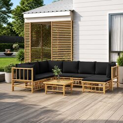Comfortable and Durable 8-Piece Bamboo Garden Lounge Set