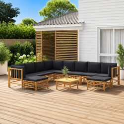 Comfortable and Durable 11-Piece Bamboo Outdoor Set