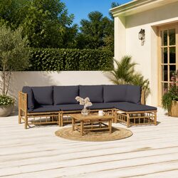 6-Piece Bamboo Lounge Set: Affordable Comfort for Outdoors