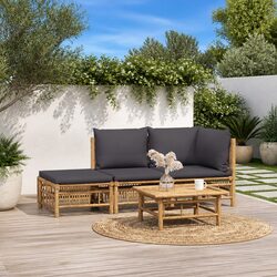 Comfortable Bamboo Garden Lounge Set for Outdoor Use