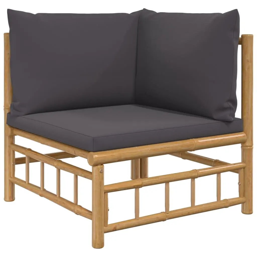Garden Lounge Set 7 Piece Outdoor Furniture Modular Bamboo Brown
