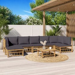Cozy 8-Piece Bamboo Lounge Set for Your Outdoor Comfort