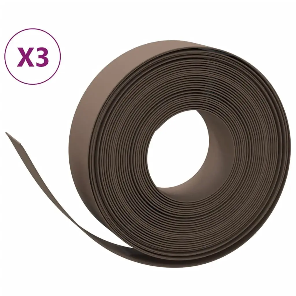Garden Edging Borders Flexible Lawn Edge 10 m Brown 3 Piece