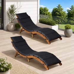 Value-Driven Sun Loungers with Cushions, 2 Pieces in Grey