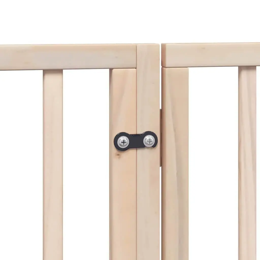 Dog Gate Foldable 9 Panels 450cm Pet Safety Barrier with Door Lock Brown