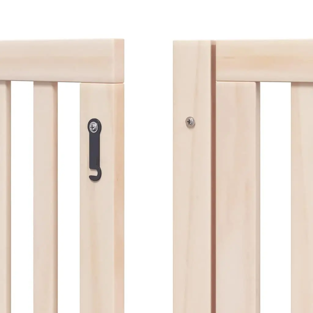 Dog Gate Foldable 12 Panels 960 cm Poplar Wood Pet Enclosure Brown