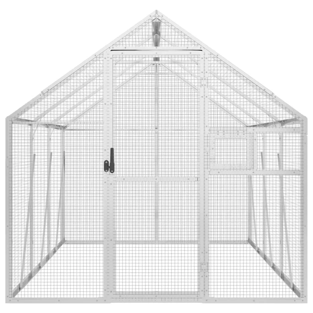 Bird Aviary Large Aluminium Frame Wire Mesh Cage 1.79x3x1.85m Silver