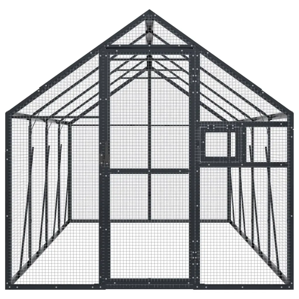 Bird Aviary Outdoor Indoor Pet Cage Anthracite Aluminium Frame 1.79m x 4m x 1.85m
