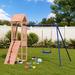 Outdoor Playset Wooden Swing Climbing Frame Sandbox Backyard Kids Play Equipment