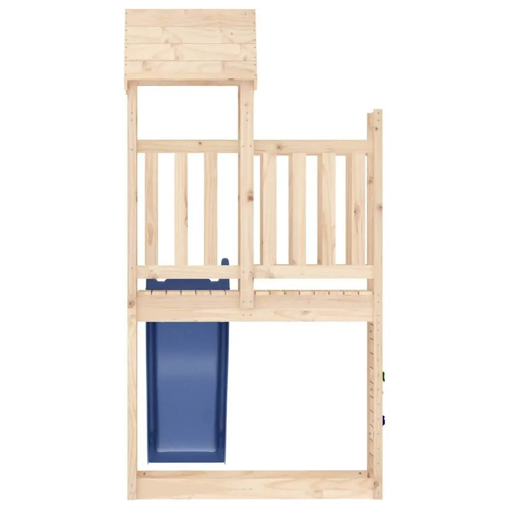 Wooden Climbing Frame Outdoor Playset with Slide Sandbox Rockwall 90 cm Brown