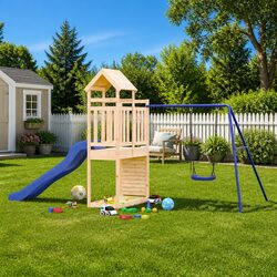 Sturdy Outdoor Kids’ Playset with Climbing and Sliding Features