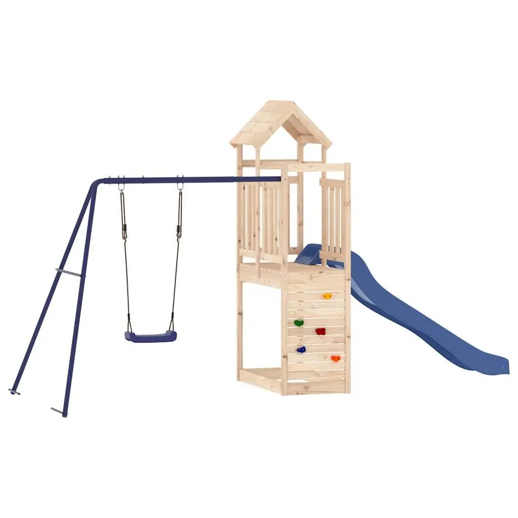 Outdoor Playset Swing Climbing Frame Slide Sandbox 90 cm Height Brown