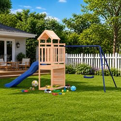 Wooden Playset for Outdoor Fun with Climbing Frame & Slide