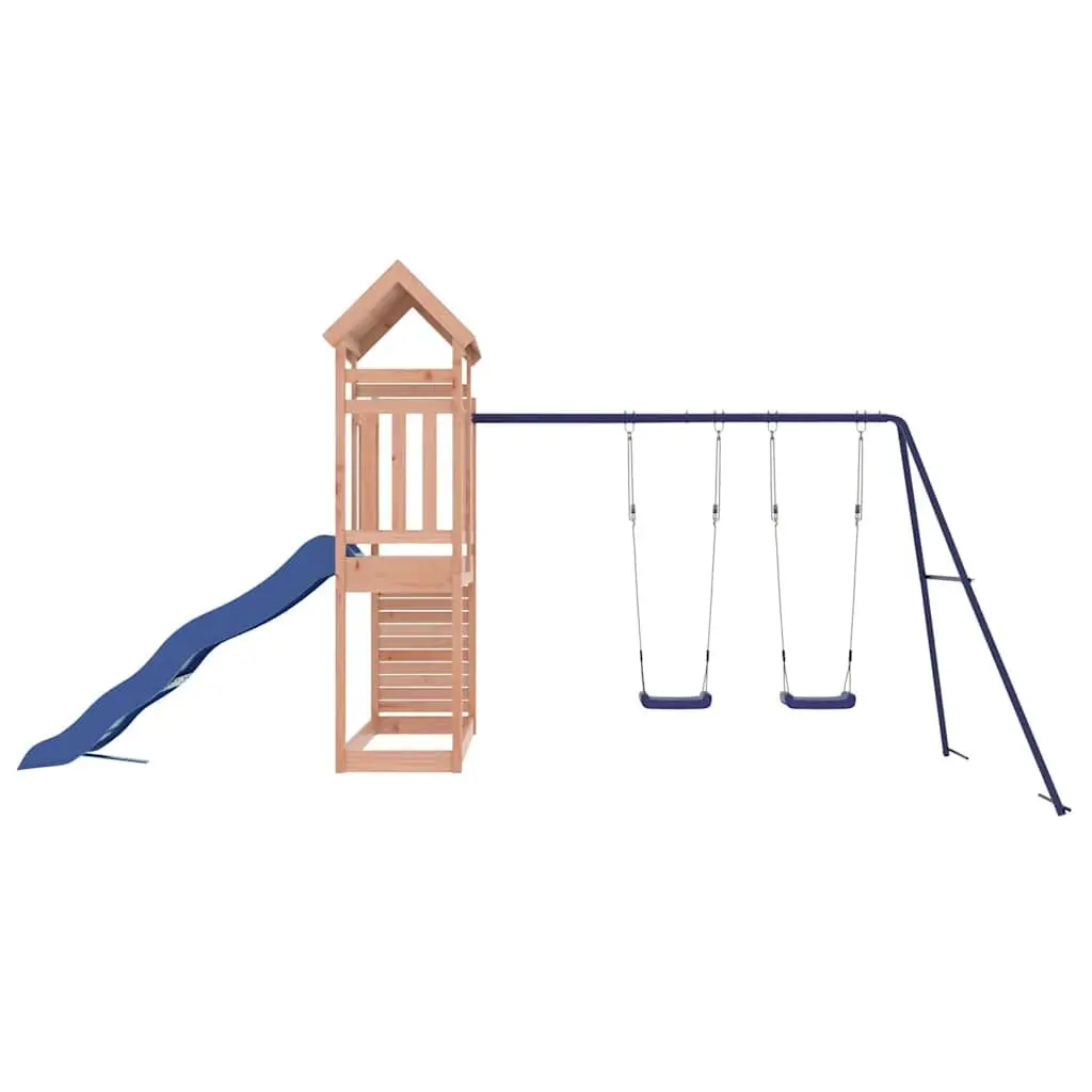 Outdoor Playset Climbing Frame Slide Swing Sandbox Brown Solid Wood 90 cm