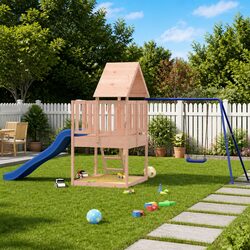Solid Wood Outdoor Playset with Sandbox and Swing