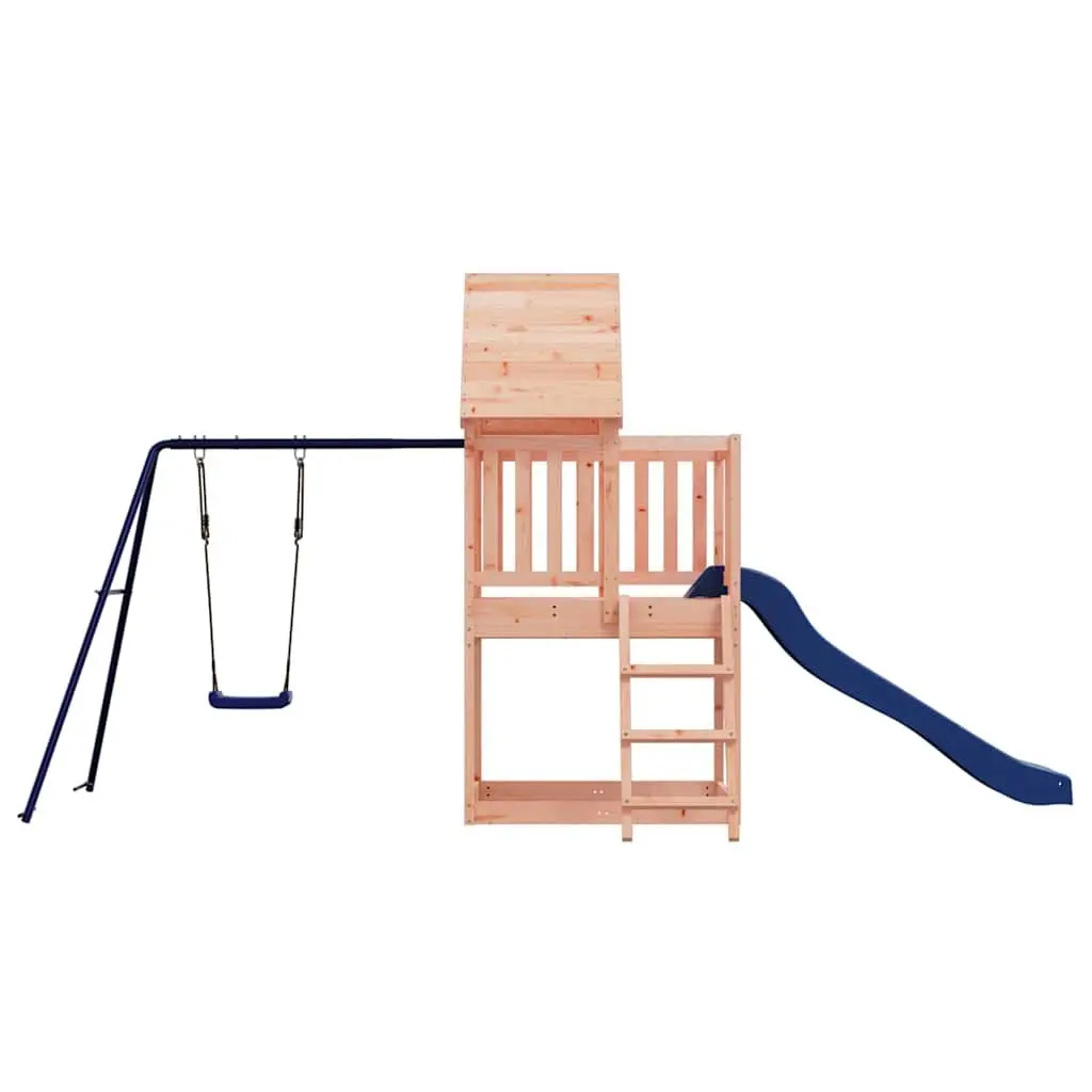 Wooden Outdoor Playset Swing Set Slide Sandbox Climbing Frame Brown