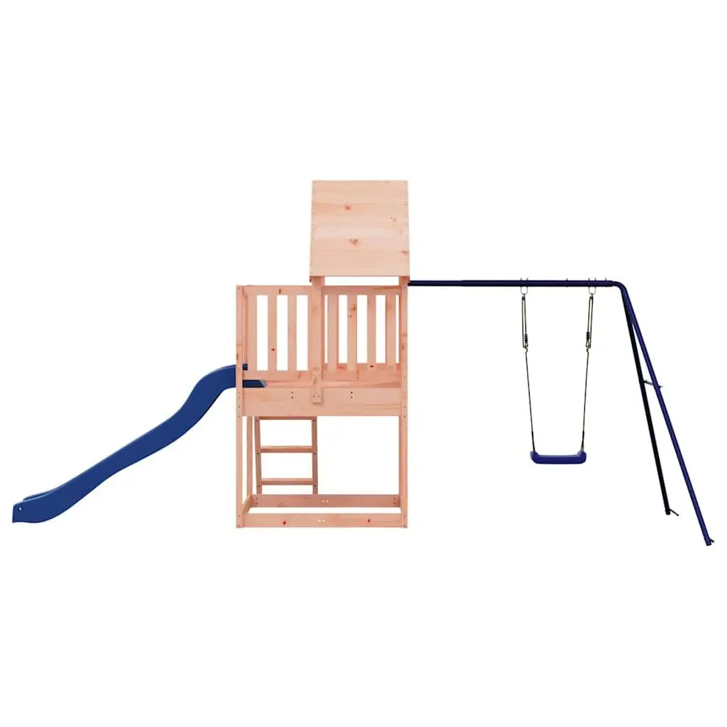 Wooden Outdoor Playset Swing Set Slide Sandbox Climbing Frame Brown