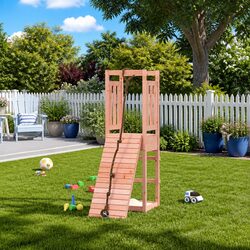 Wooden Playhouse with Climbing Wall: Safe and Durable