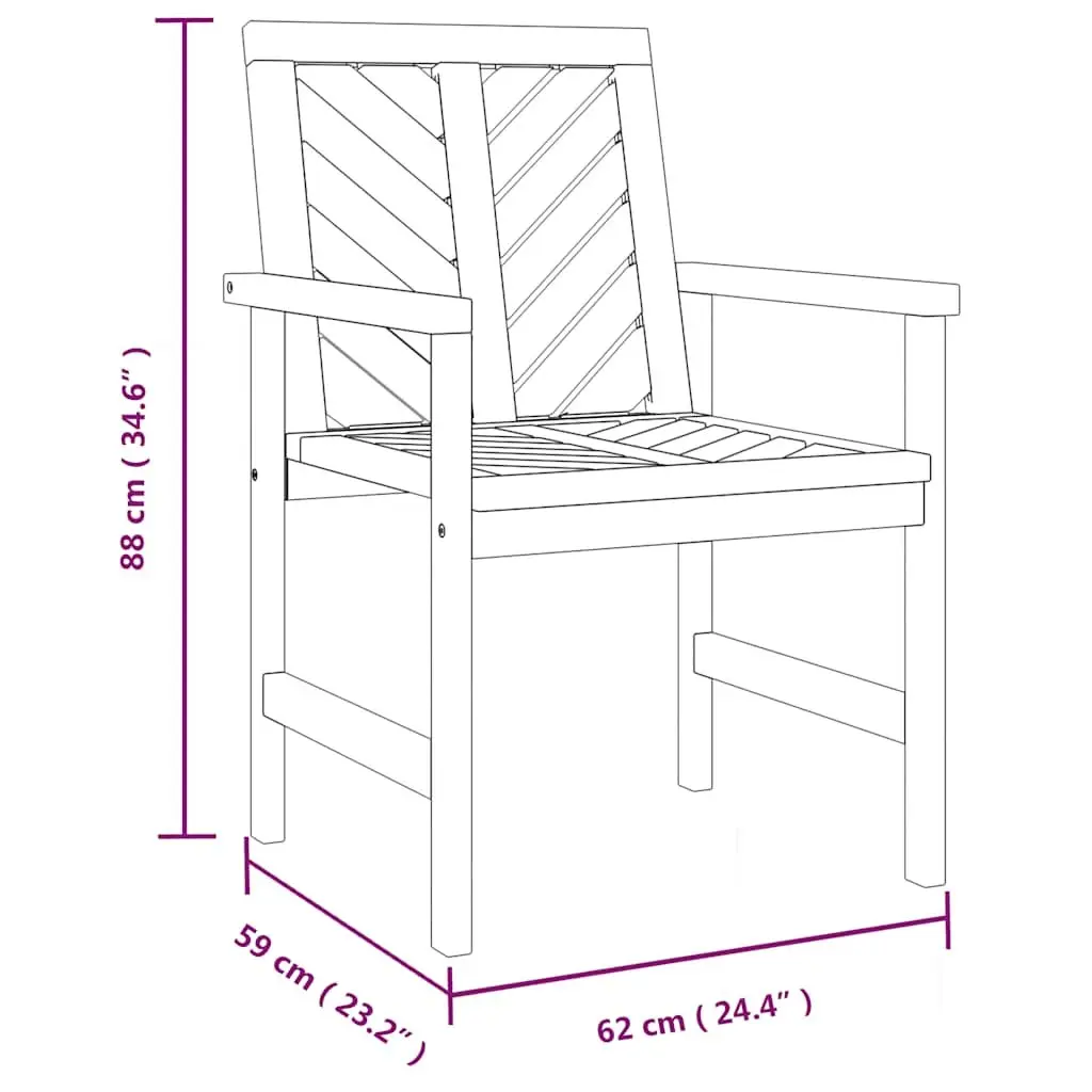 Outdoor Dining Chairs Brown Solid Acacia Wood 4 Piece Garden Seating