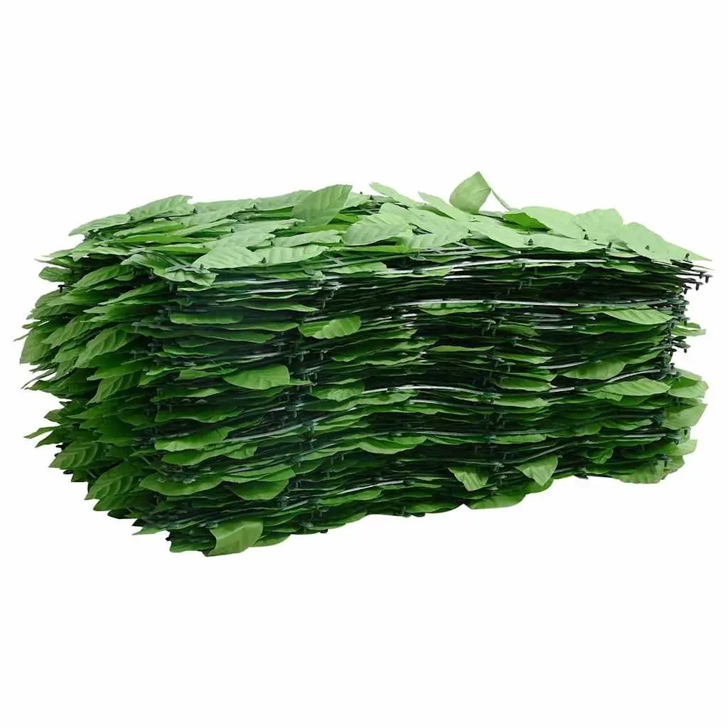 Outdoor Privacy Screen Garden Decoration 400x150cm Green Leaf Pattern Fencing for Balcony and Terrace
