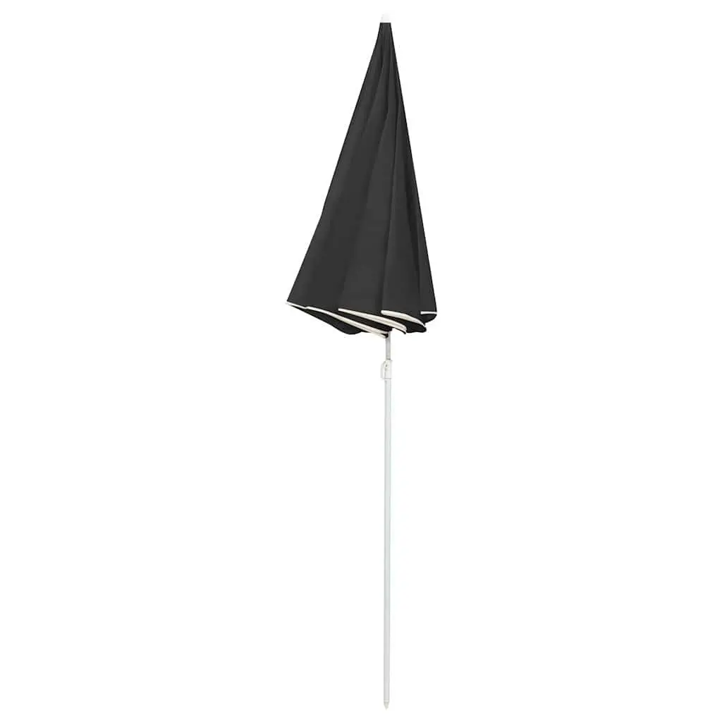Garden Parasol Outdoor Shade Umbrella 180cm Anthracite Steel Pole