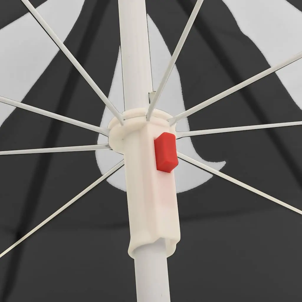 Garden Parasol Outdoor Shade Umbrella 180cm Anthracite Steel Pole Tilt Function