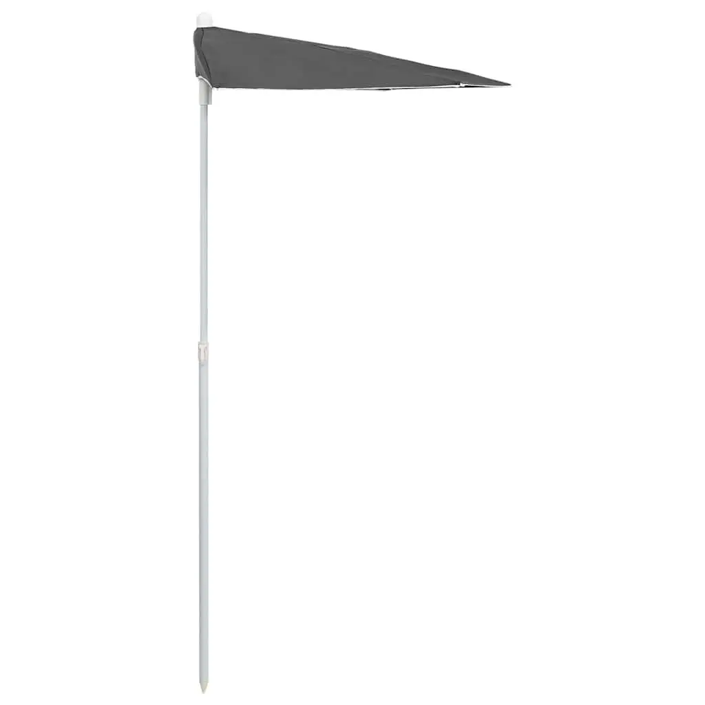Half Round Garden Parasol Outdoor Sunshade 180x90 cm Anthracite