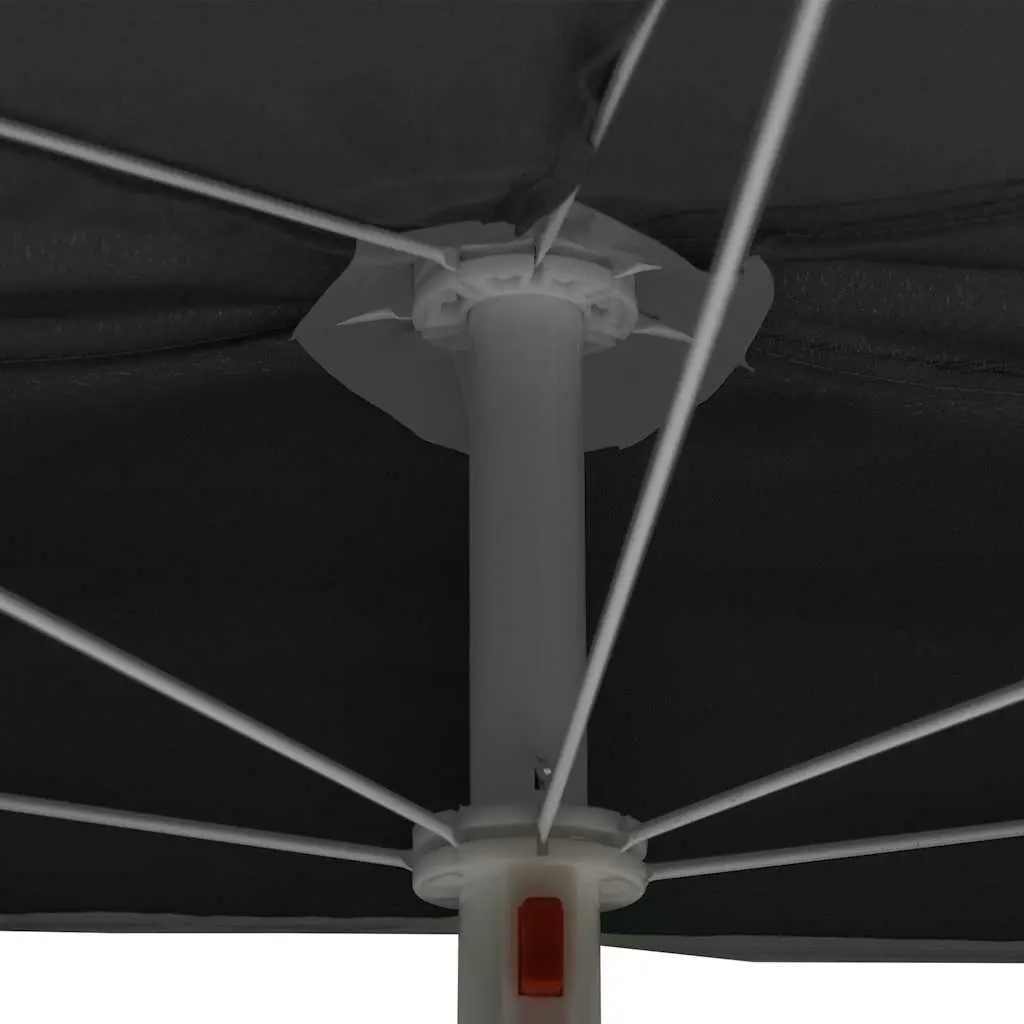 Half Round Garden Parasol Outdoor Sunshade 180x90 cm Anthracite