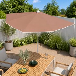 Reliable and Functional Half Round Garden Parasol in Orange