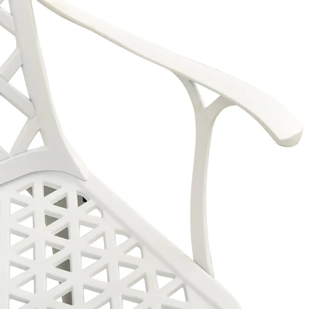 Outdoor Dining Chairs Set 4 Pcs Cast Aluminium Garden Seating White