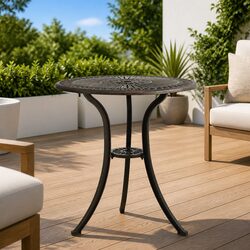 Reliable Brown Cast Aluminium Garden Table for Your Patio