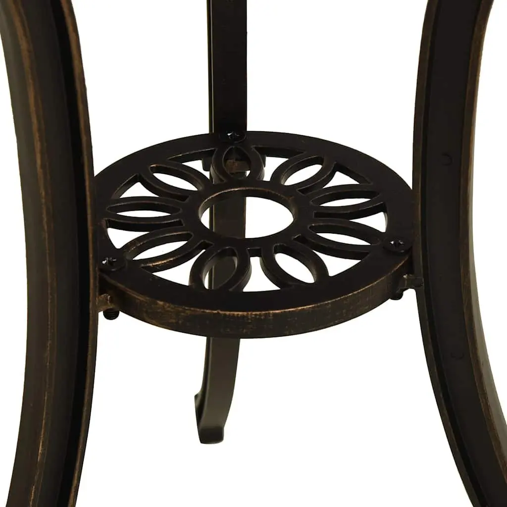 Garden Table Outdoor Patio Furniture Cast Aluminium Brown 62x62x65cm Tea Coffee