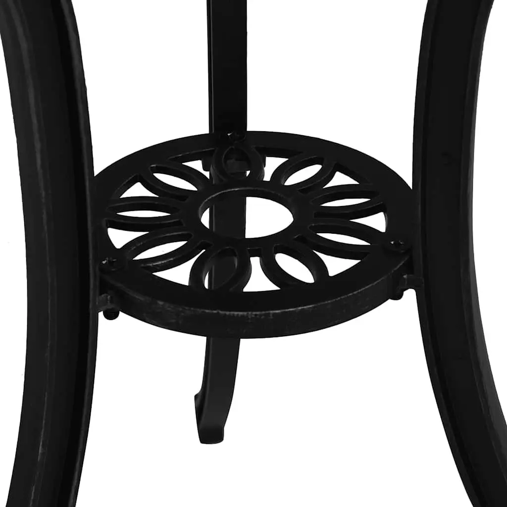 Garden Table Black Outdoor Patio Furniture Cast Aluminium with Umbrella Hole