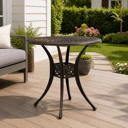 Reliable Brown Cast Aluminium Garden Table 78x78x72cm