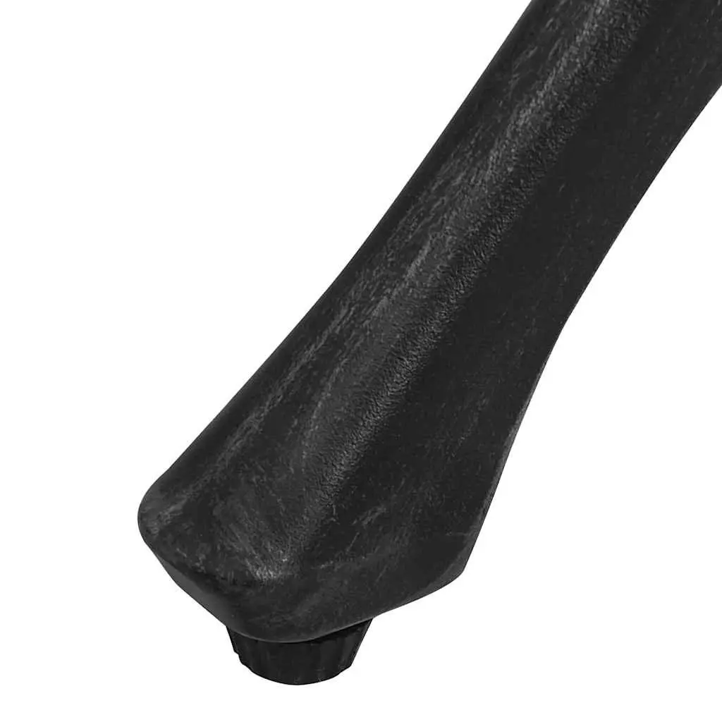 Outdoor Garden Table Black Square Cast Aluminium Umbrella Hole 90 x 90 x 74 cm