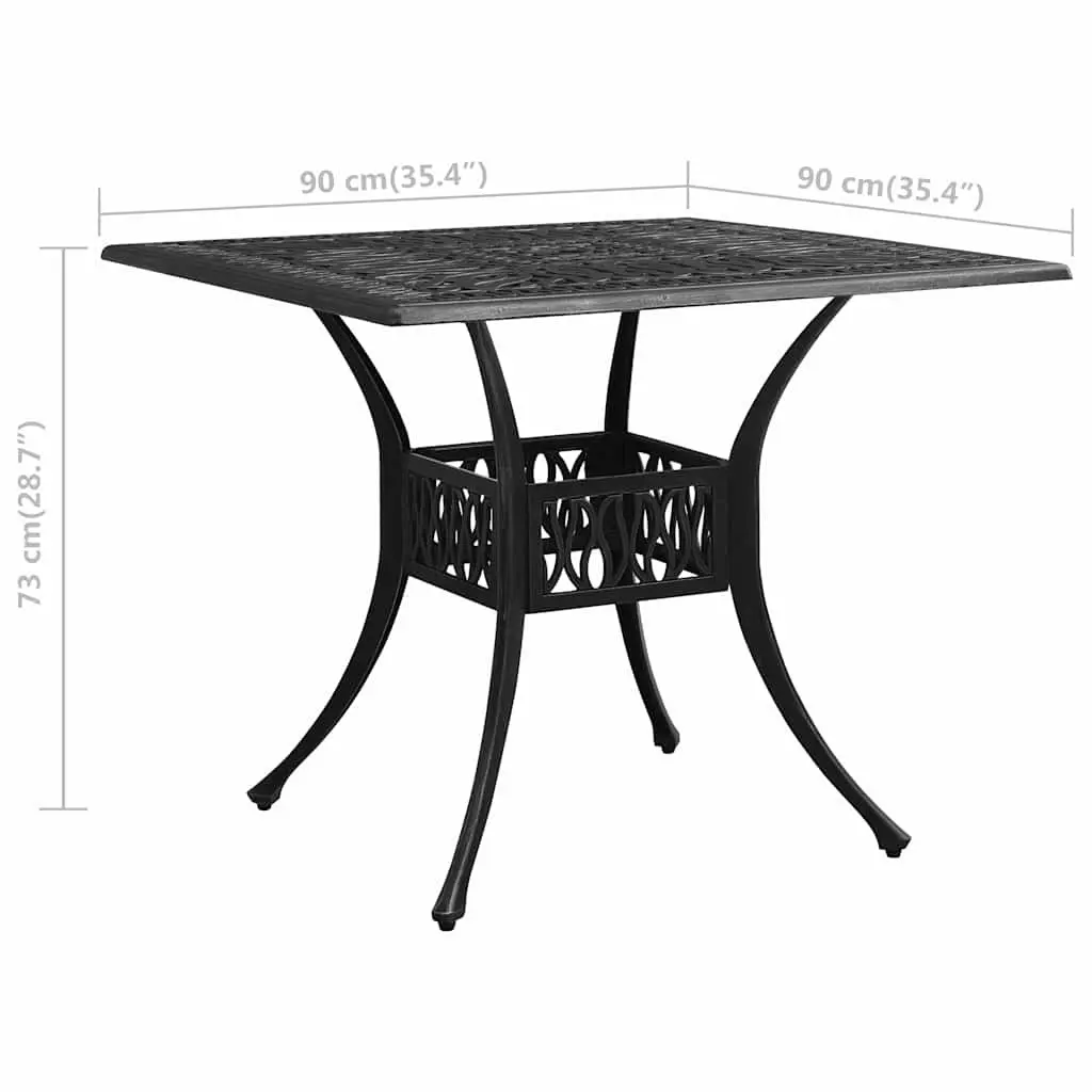 Black Garden Table with Umbrella Compatibility