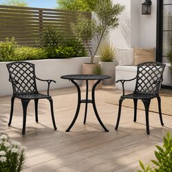 Reliable and Stylish Outdoor Bistro Set in Black