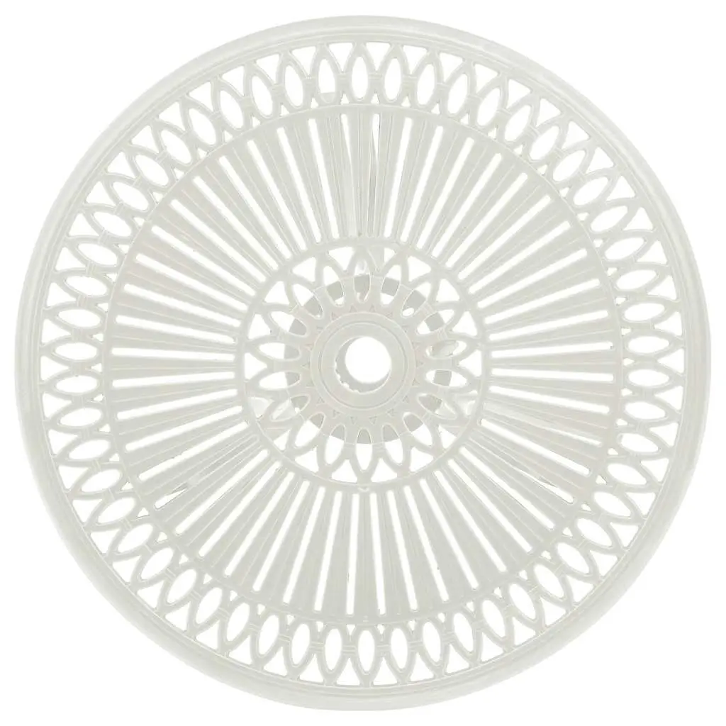 3 Piece Bistro Set Cast Aluminium Outdoor Garden Furniture White Patio Chairs