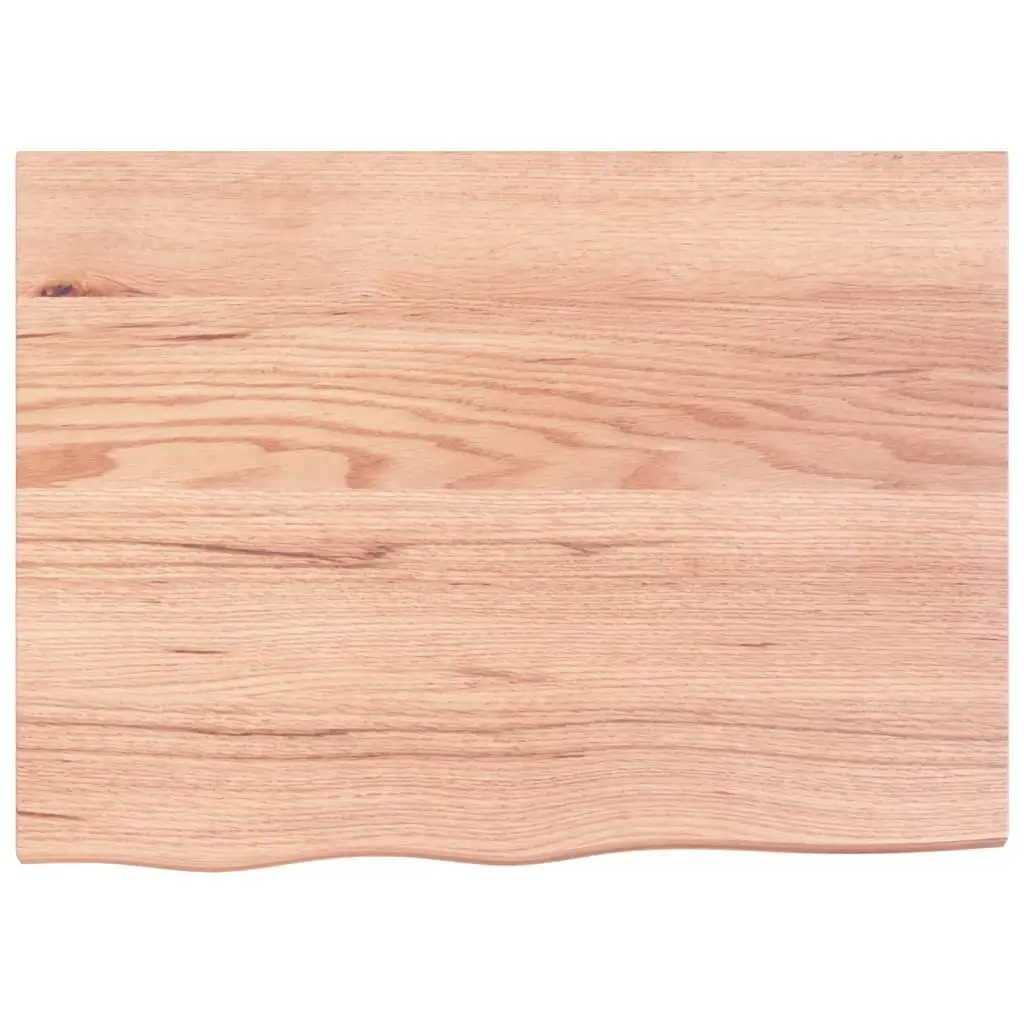 Bathroom Countertop Vanity Top 80x60cm Brown Solid Oak Wood Handmade Varnished
