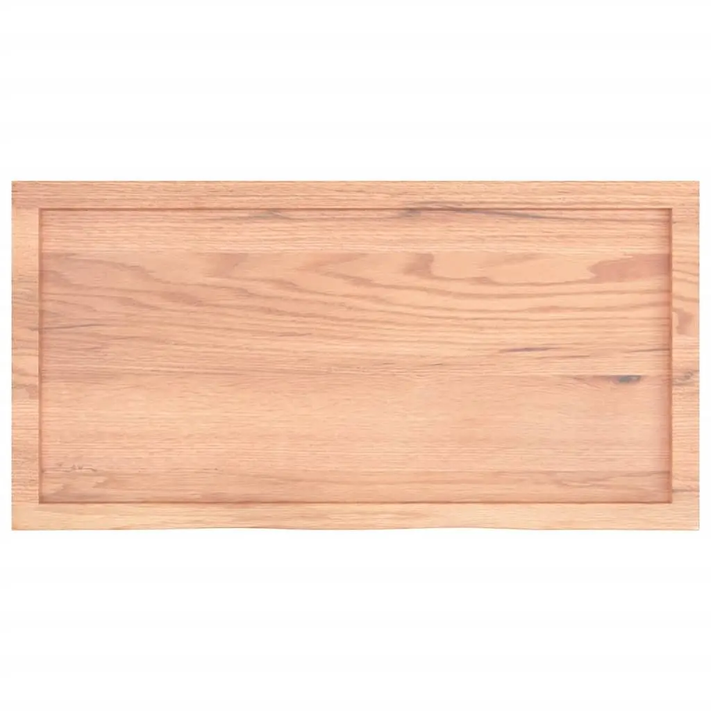Bathroom Countertop Solid Oak Wood Light Brown 100x50cm