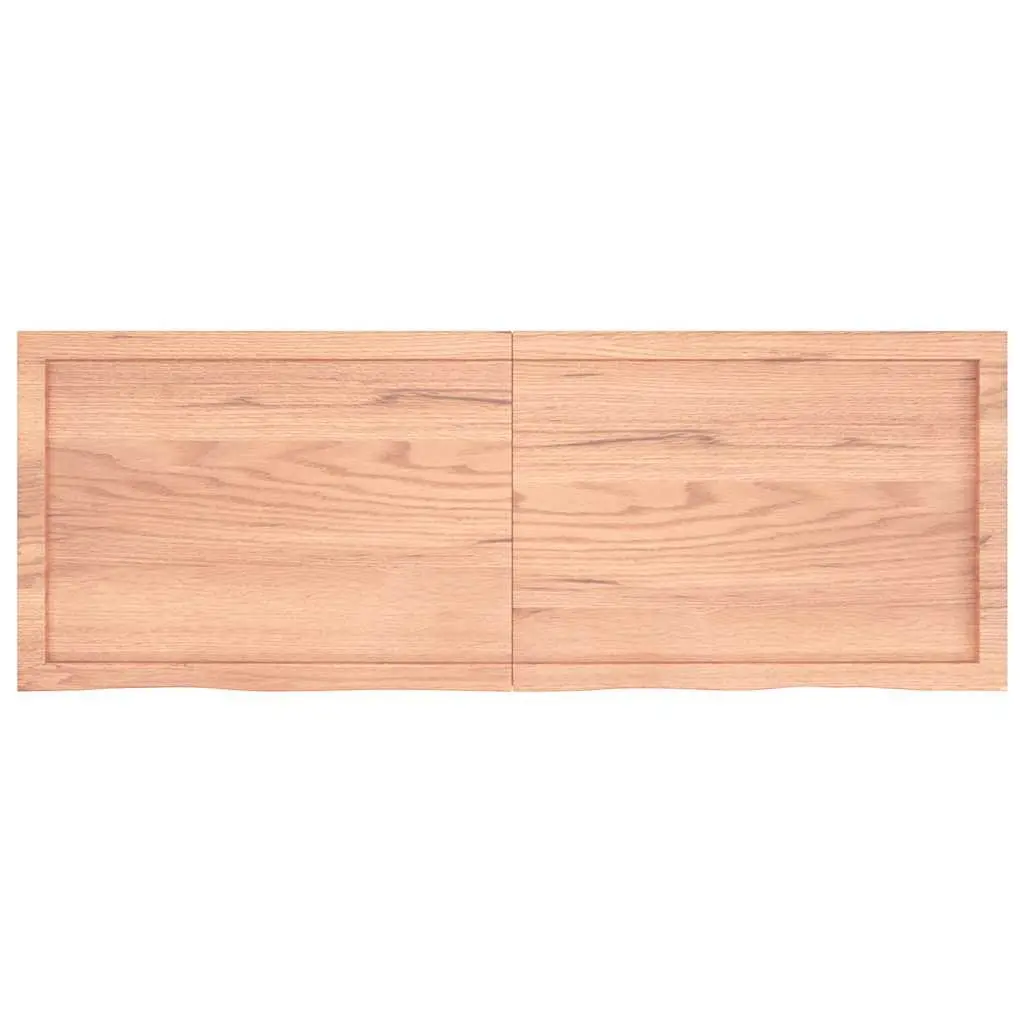 Bathroom Countertop Solid Oak Wood Vanity Top 140x50x6 cm Brown Varnished