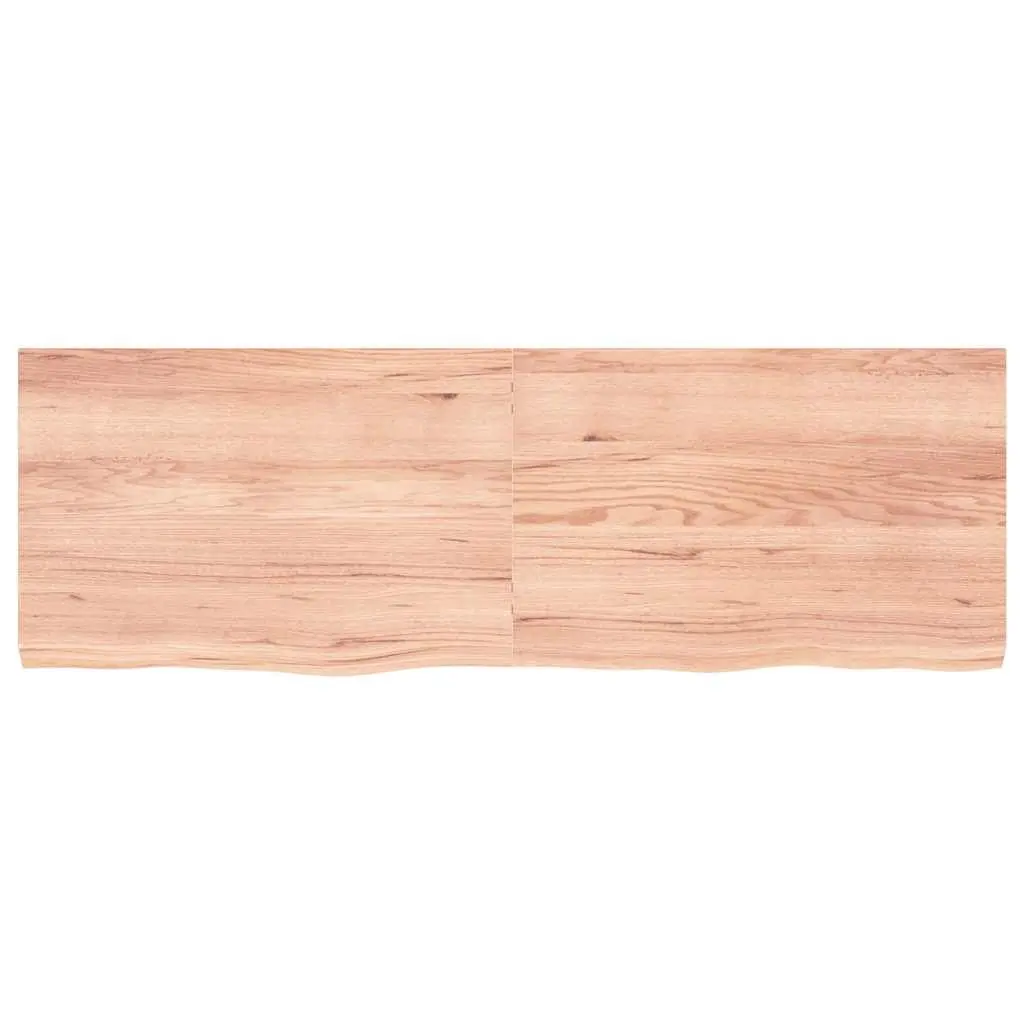 Bathroom Countertop Solid Oak Wood 180x60cm Light Brown Varnished